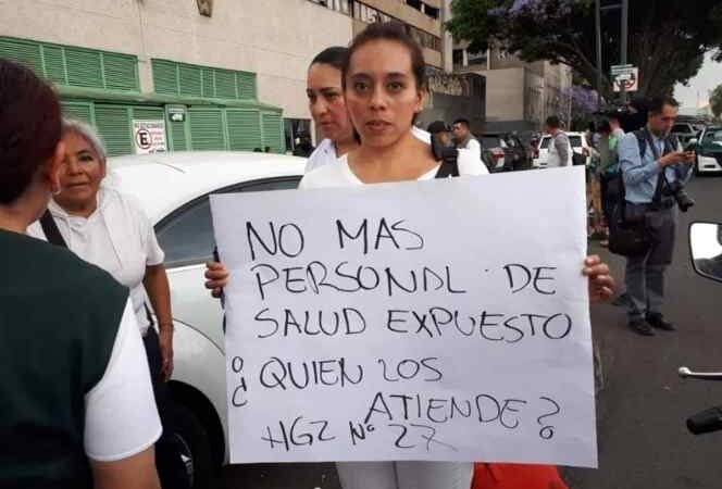 PERSONAL DE IMSS PROTESTA POR FALTA DE INSUMOS PARA ATENDER COVID-19