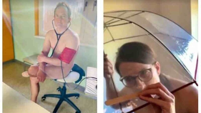 DESNUDOS, ASÍ SE MANIFIESTAN MÉDICOS EN ALEMANIA POR FALTA DE INSUMOS PARA ATENDER COVID-19