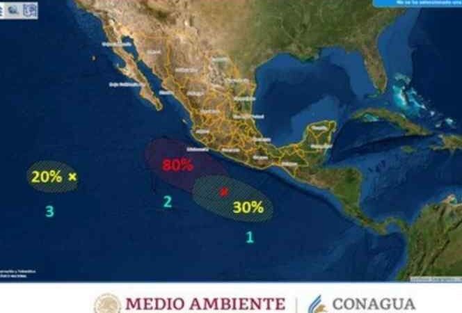 ZONA DE BAJA PRESIÓN AL SUR DE GUERRERO PODRÍA CONVERTIRSE EN CICLÓN