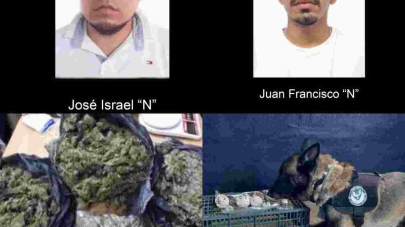 DETIENEN A 2 CON DROGA