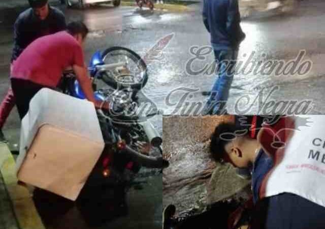 EMBISTE AUTO A MOTOCICLISTA Y HUYE DEL LUGAR