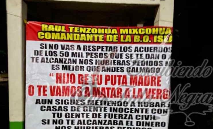 APARECEN NARCO MANTAS CONTRA FUERZA CIVIL