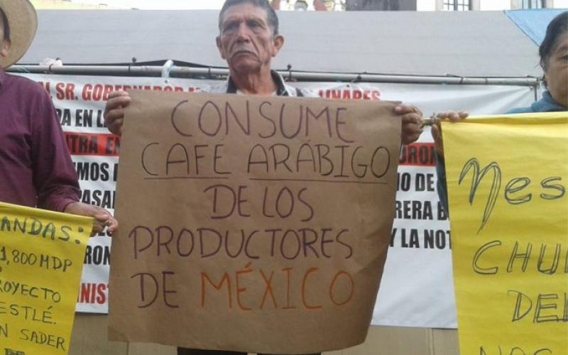PROTESTAN CAFETICULTORES CONTRA NESTLÉ