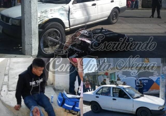 CHOCA AUTO CON MOTOCICLISTA