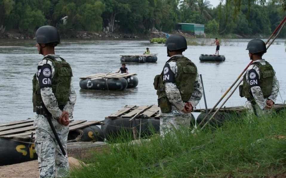 GUARDIA NACIONAL Y EJÉRCITO REFUERZAN PRESENCIA EN FRONTERA SUR DE MÉXICO