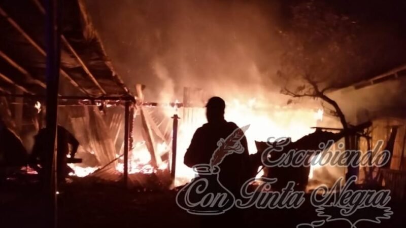 SE INCENDIA PALAPA EN TOTUTLA