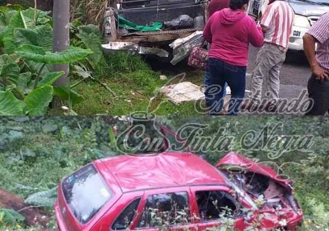 CHOCA POINTER CONTRA CAMIONETA EN EL JONOTE