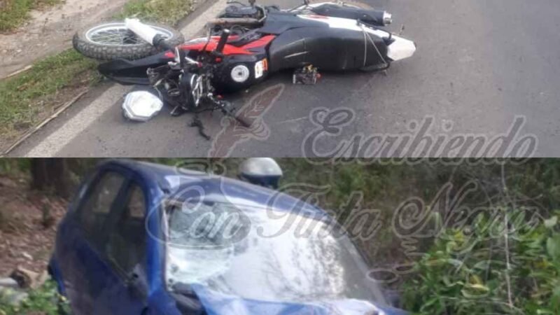 CHOCA MOTOCICLETA CONTRA CHEVY
