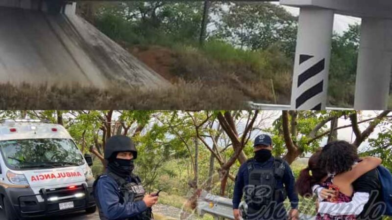 JOVEN INTENTA LANZARSE DE PUENTE
