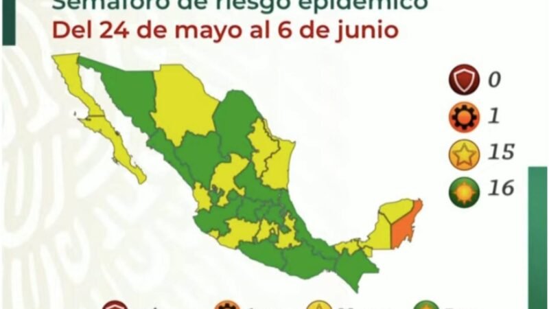 MÉXICO SE PINTA DE VERDE EN EL SEMÁFORO COVID