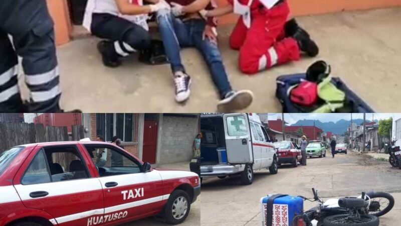 CHOCA MOTOCICLISTA CONTRA TAXI