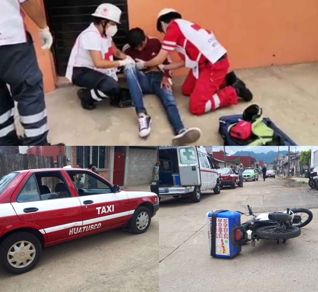 CHOCA MOTOCICLISTA CONTRA TAXI