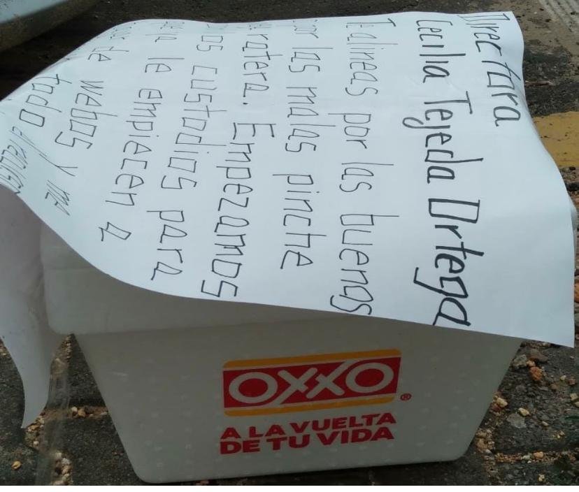 LE DEJAN NARCO MENSAJE A DIRECTORA DE PENAL