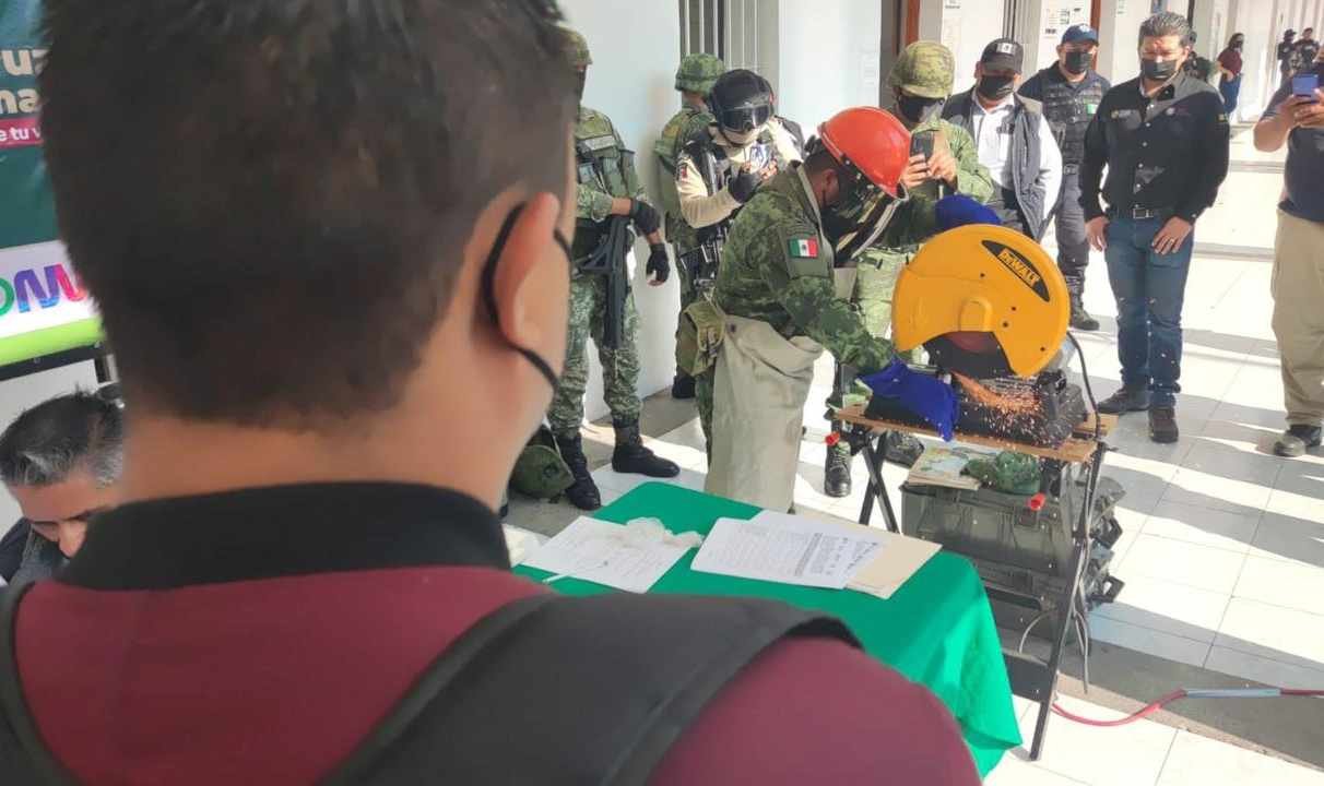 ENTREGAN GRANADA DE MORTERO EN MÓDULO DE CANJE DE ARMAS