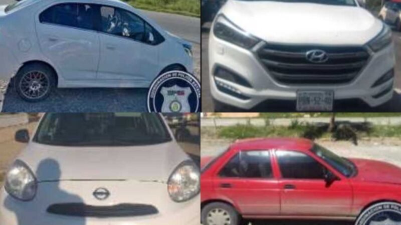 RECUPERA SSP 9 UNIDADES VEHICULARES EN SEIS MUNICIPIOS
