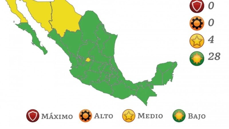 MÉXICO CIERRA EL 2021 CON 28 ESTADOS EN VERDE