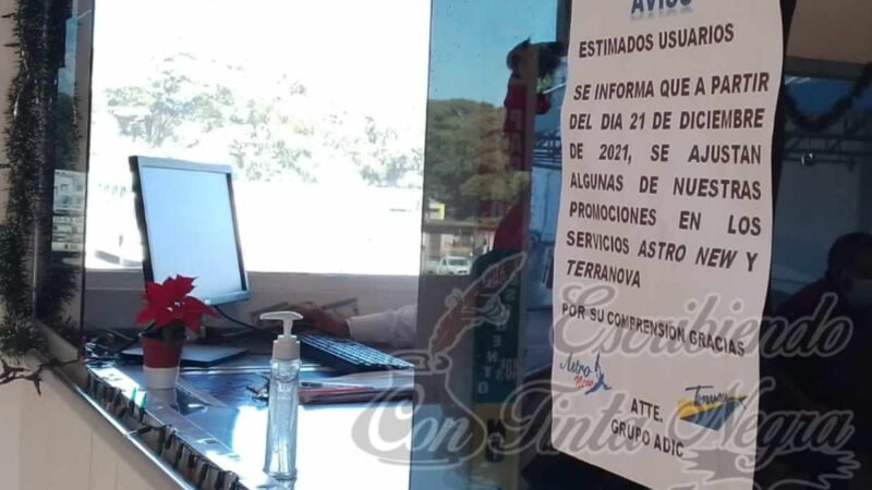 ASTRO TERRANOVA SE DA SU “REGALO DE AÑO NUEVO”; SUBE PASAJE