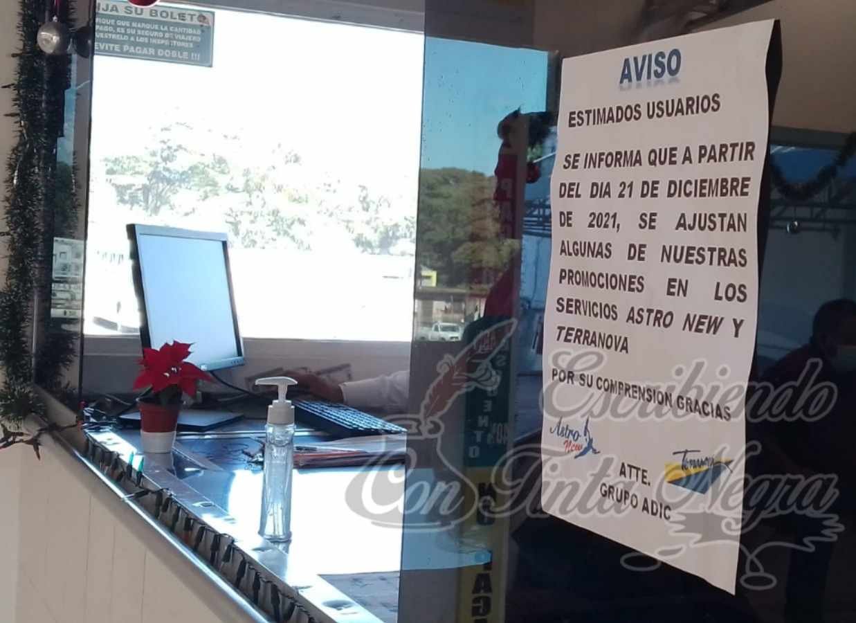 ASTRO TERRANOVA SE DA SU “REGALO DE AÑO NUEVO”; SUBE PASAJE