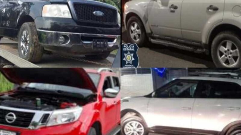 RECUPERA SSP NUEVE UNIDADES VEHICULARES EN 8 MUNICIPIOS