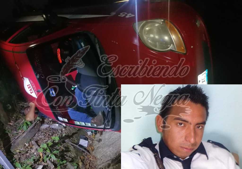 MUERE TAXISTA DE HUATUSCO EN VOLCADURA