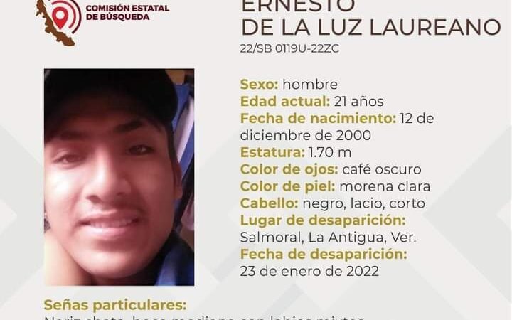 JOVEN DE COSCOMATEPEC DESAPARECE EN LA ANTIGUA