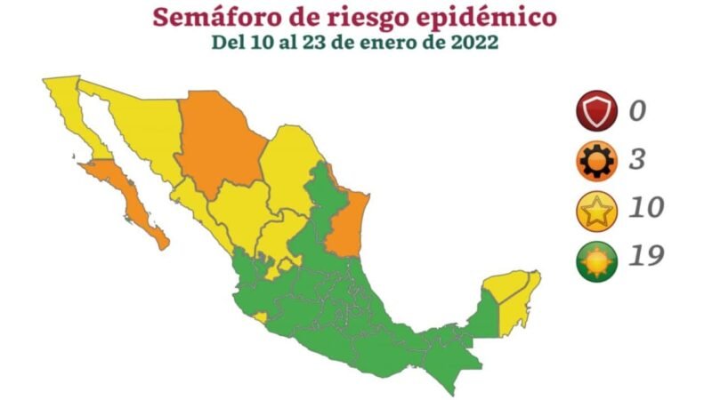 MÉXICO RETROCEDE EN SEMÁFORO COVID; VERACRUZ SEGUIRÁ EN VERDE