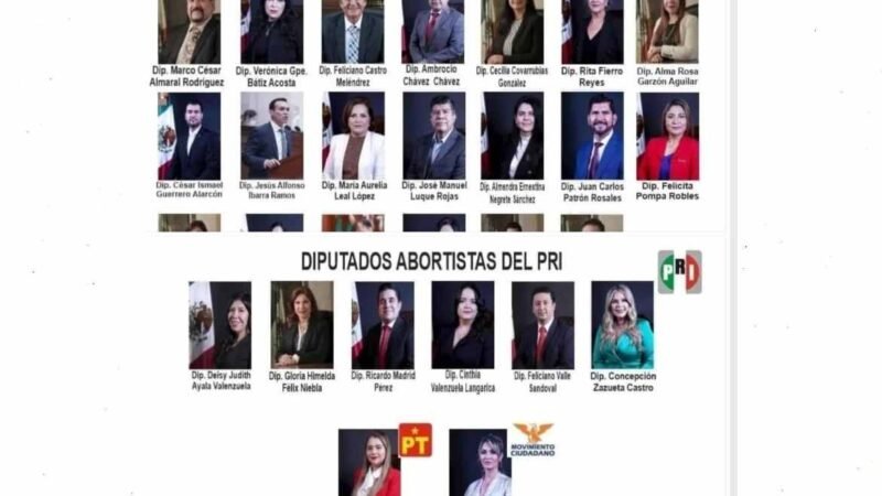 DIÓCESIS EXHIBE A DIPUTADOS QUE APROBARON LA DESPENALIZACIÓN DEL ABORTO