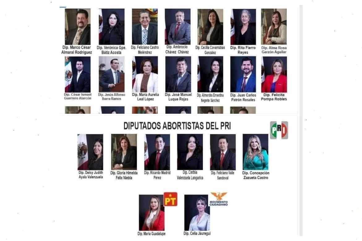 DIÓCESIS EXHIBE A DIPUTADOS QUE APROBARON LA DESPENALIZACIÓN DEL ABORTO