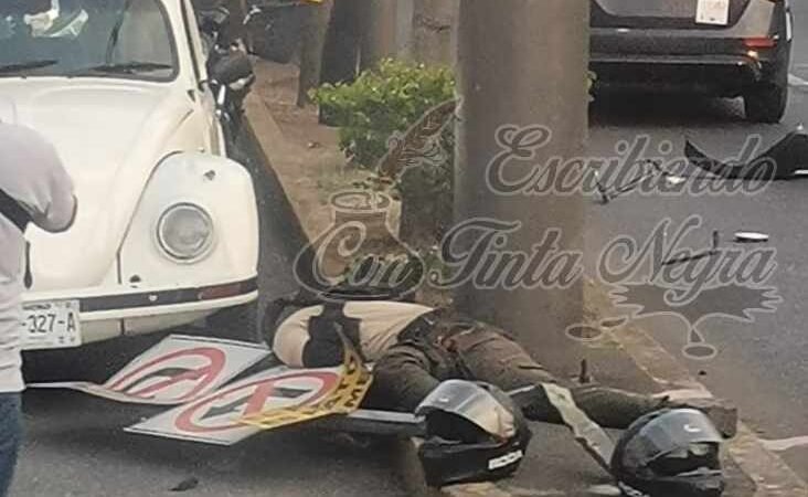 IMPACTA CAMIONETA A OFICIALES DE FUERZA CIVIL; UNO MURIÓ