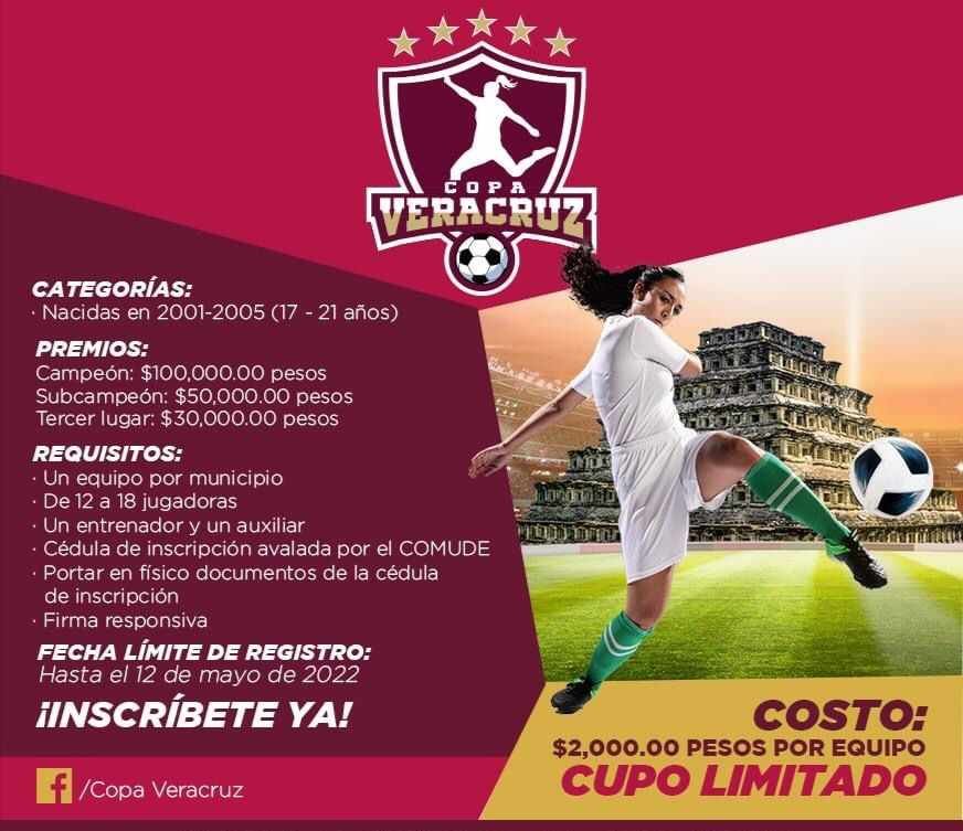 CONVOCAN A EQUIPOS DE FÚTBOL FEMENIL PARA “COPA VERACRUZ”