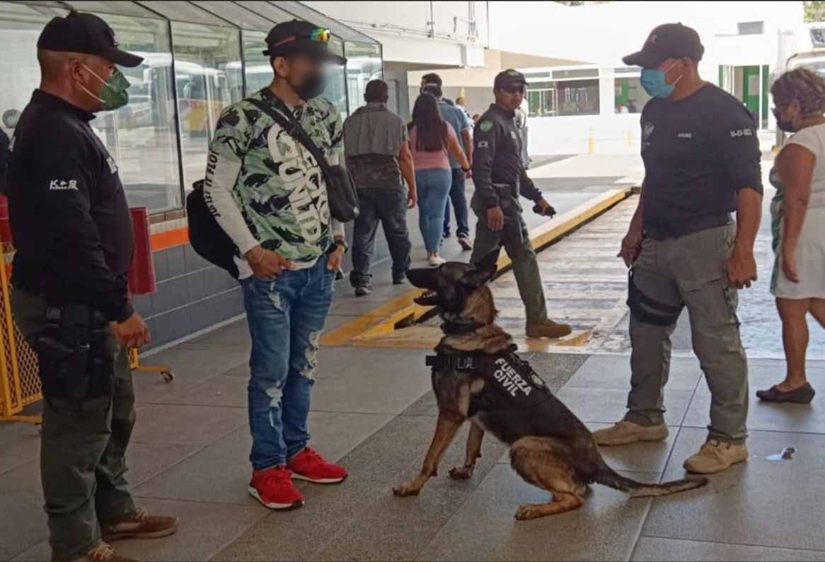 INTERVIENE FUERZA CIVIL A SUJETO CON DROGA
