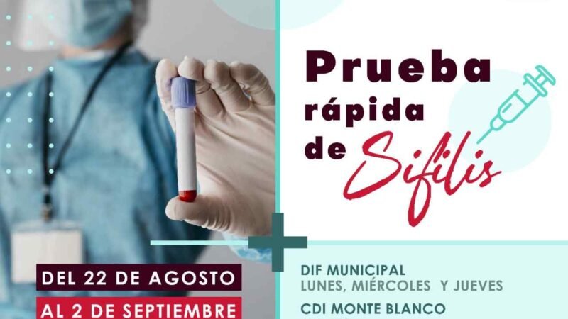 REALIZA DIF PRUEBAS RÁPIDAS PARA DETECCIÓN DE SIFILIS