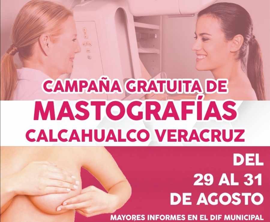 HABRÁ JORNADA GRATUITA DE MASTOGRAFIAS EN CALCAHUALCO