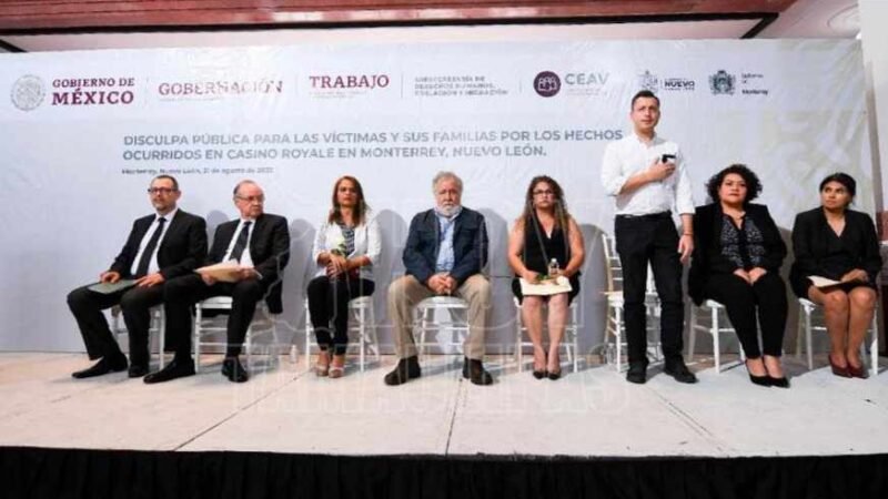 OFRECEN DISCULPAS PÚBLICAS A FAMILIARES DEL CASO CASINO ROYALE