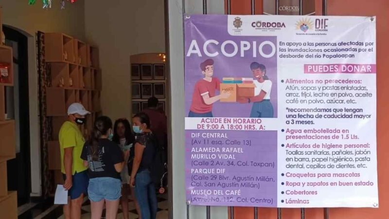 HABILITA AYUNTAMIENTO CENTRO DE ACOPIO PARA DAMNIFICADOS