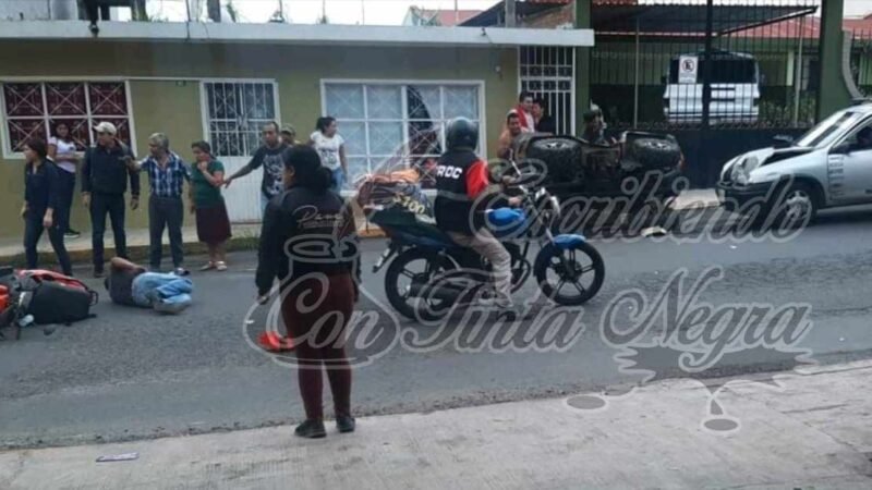 EBRIO MOTOCICLISTA PROVOCA CHOQUE EN TOTUTLA