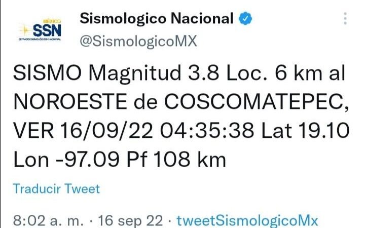 TIEMBLA EN ZONA DE COSCOMATEPEC