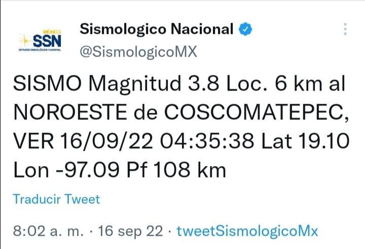 TIEMBLA EN ZONA DE COSCOMATEPEC