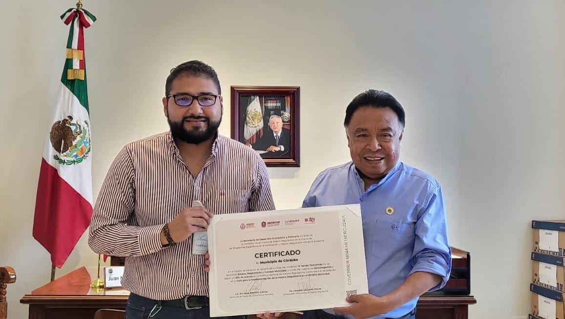 RECONOCE SEDECOP A CÓRDOBA POR CUMPLIMIENTO EN LA MEJORA REGULATORIA