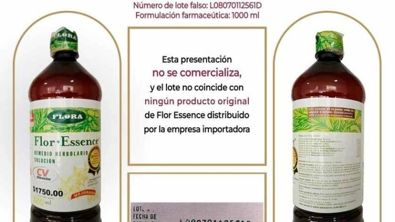 ALERTA POR LOTES FALSOS DE PRODUCTO HERBOLARIO ‘FLOR ESSCENCE’