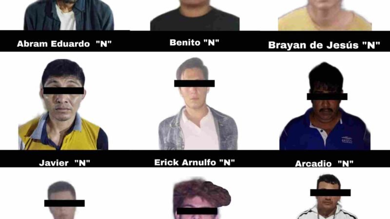 CAPTURAN A 12 CON ARMAS Y DROGA