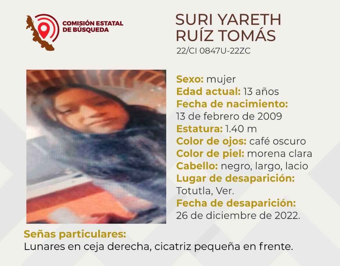 DESAPARECE MENOR DE TOTUTLA