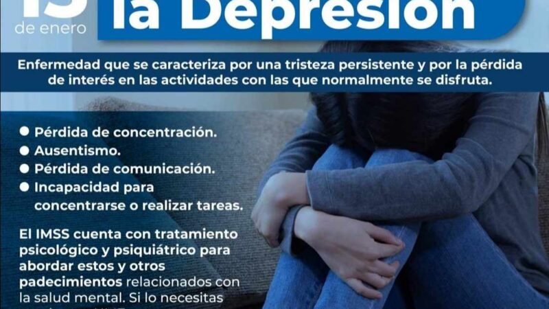 EXHORTA IMSS A ESTAR ALERTA ANTE SÍNTOMAS DE DEPRESIÓN