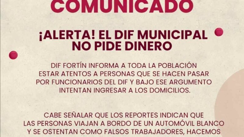 ALERTA DIF SOBRE FALSOS FUNCIONARIOS