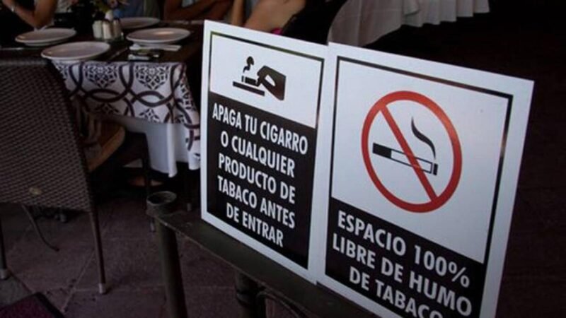 ESTABLECIMIENTOS TENDRÁN DOS MESES PARA DELIMITAR ESPACIOS LIBRES DE HUMO DE TABACO