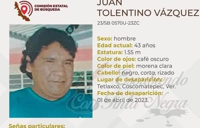 DESAPARECE HOMBRE DE COSCOMATEPEC