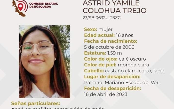 DESAPARECE ADOLESCENTE