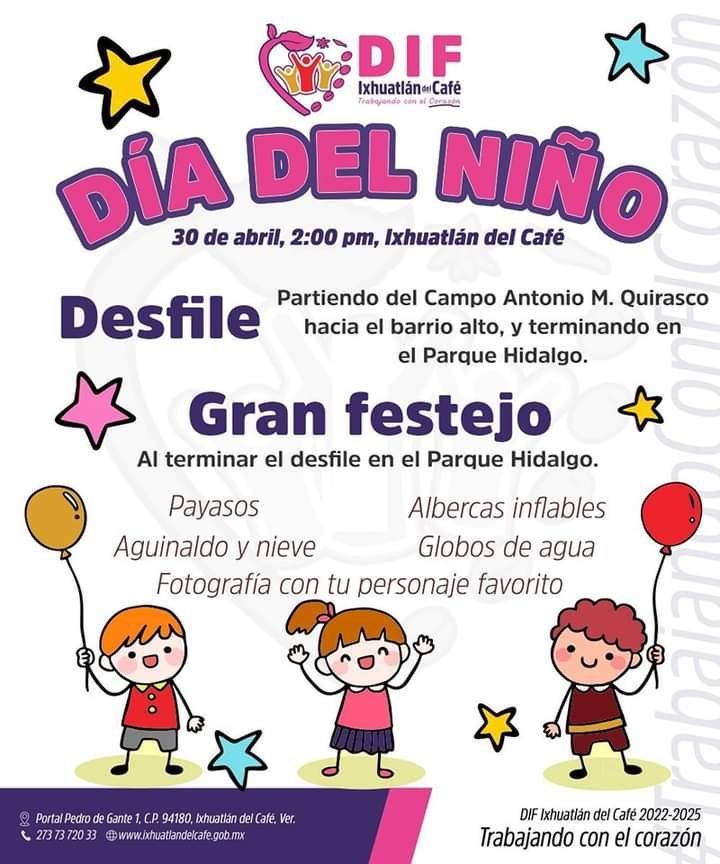 CELEBRARÁN DÍA DEL NIÑO EN IXHUATLÁN