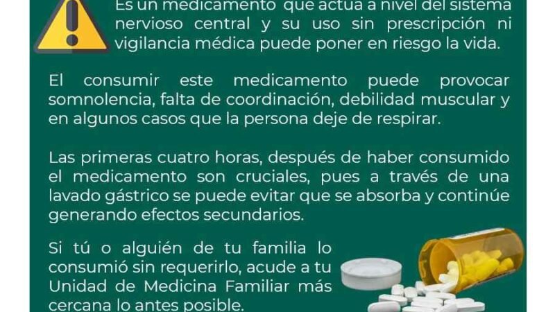 IMSS PIDE A PADRES ESTAR ALERTAS PARA EVITAR USO INADECUADO DE FÁRMACOS CONTROLADOS