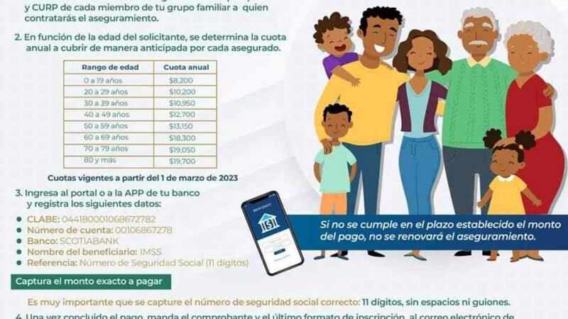 OFRECE IMSS SEGURO PARA FAMILIAS NO ASEGURADAS